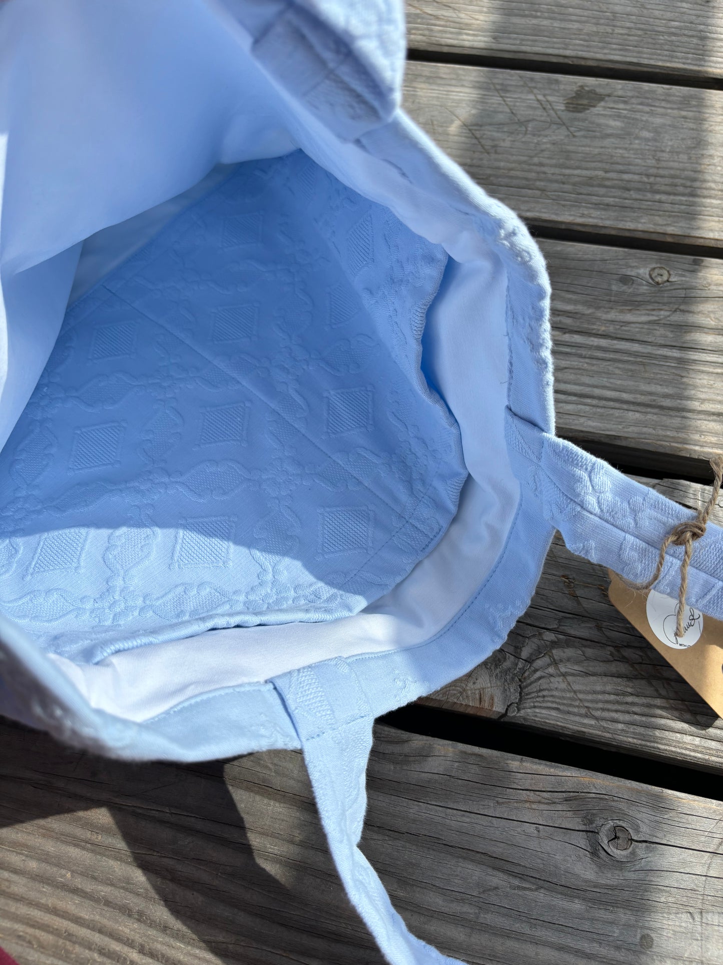 Hellblaue Tasche