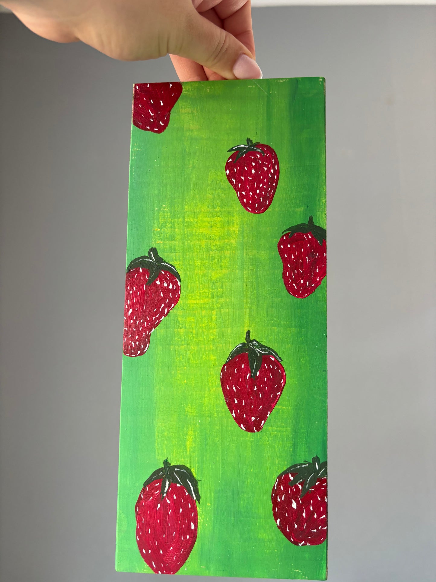 Grünes Erdbeeren Wandbild